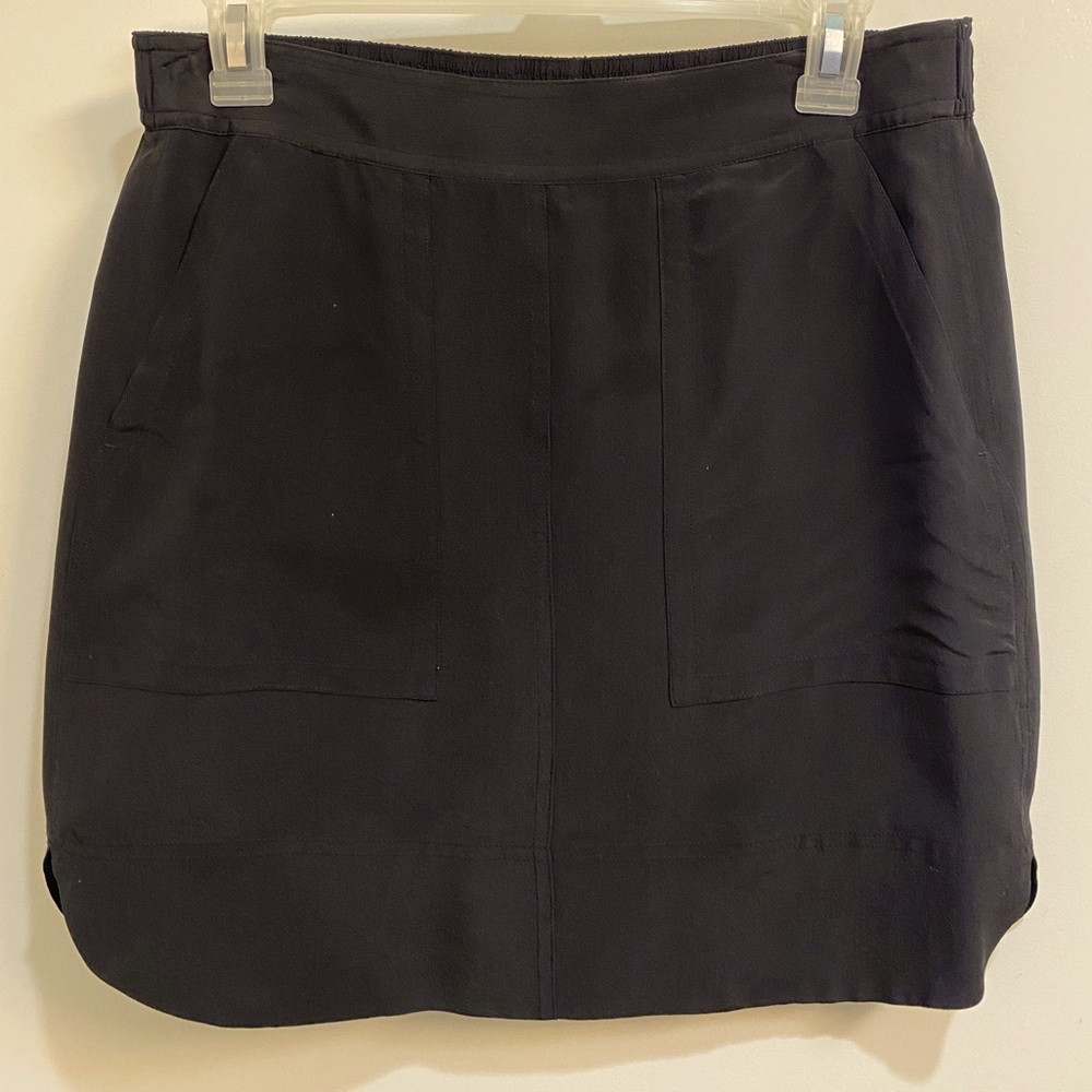 Madewell black silk mini skirt - small